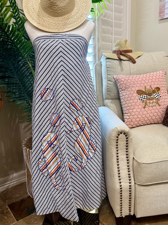 Anthropologie Dresses & Skirts - 🌊 Anthropologie Maeve Strapless Canopy Midi Dress Seahorse Petite SP NWT